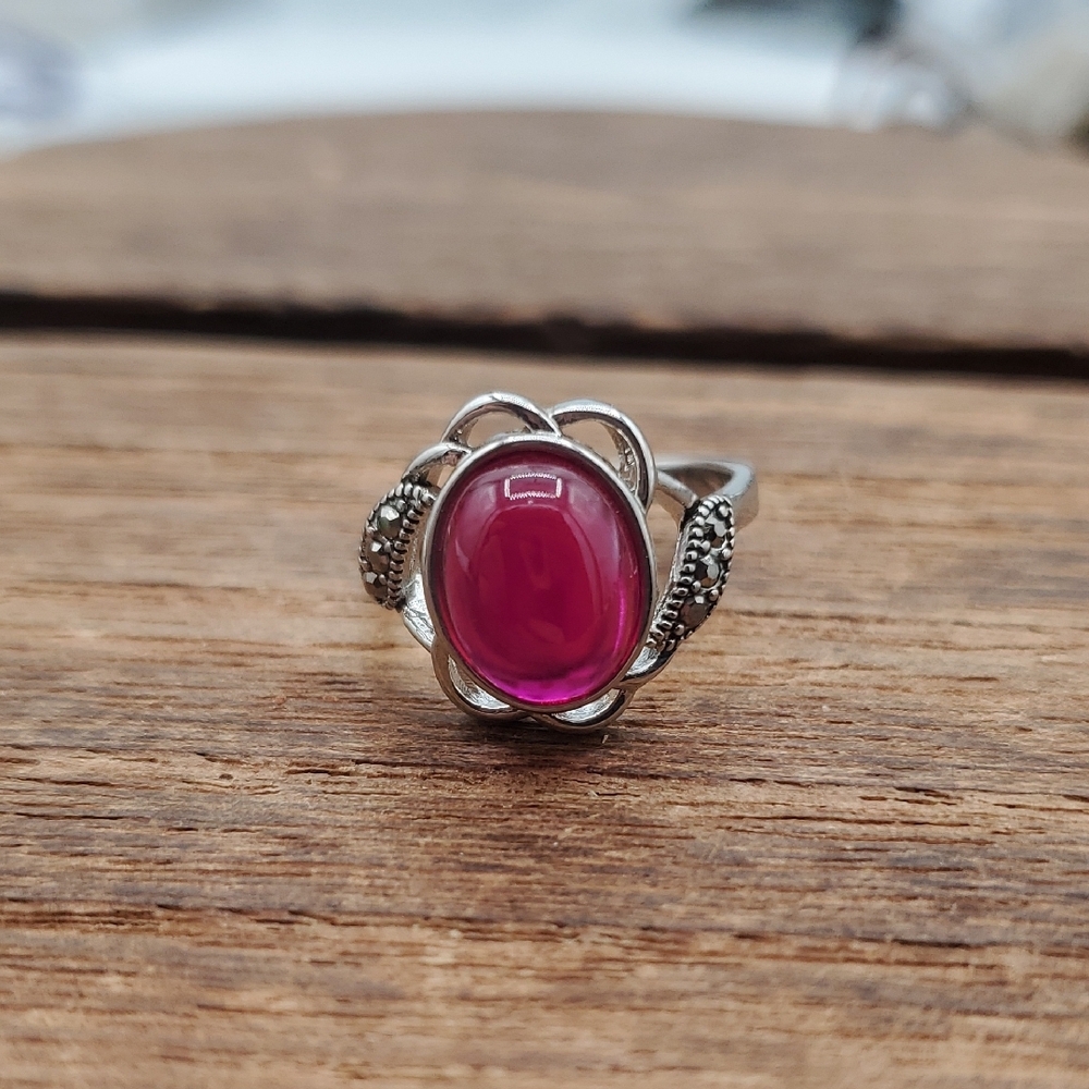 Ruby Size 5.5 Sterling Silver 925 R819